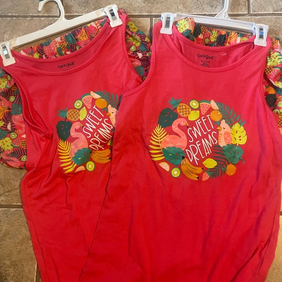 Two pair (2) cat & Jack pjs set. XL 14/16 tank & shorts. - Picture 1 of 6